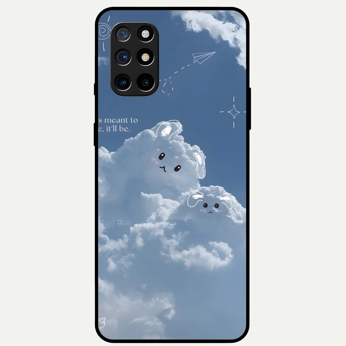  Cloud Bunny Dreams Glass Case For OnePlus 8T back cover – full design glossy printed glass finish