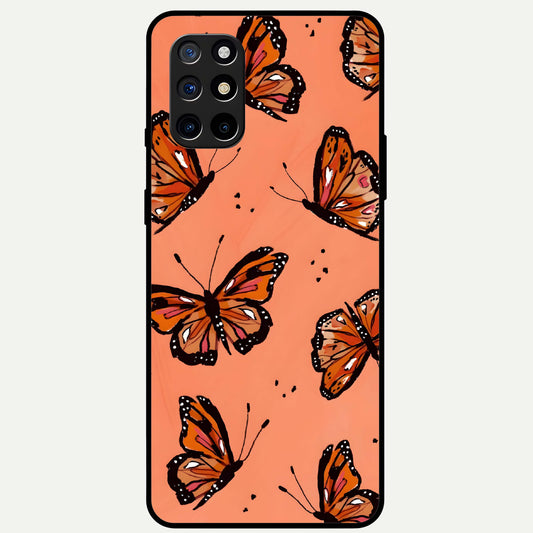  Coral Wing Butterfly Glass Case For OnePlus 8T back cover – full design glossy printed glass finish