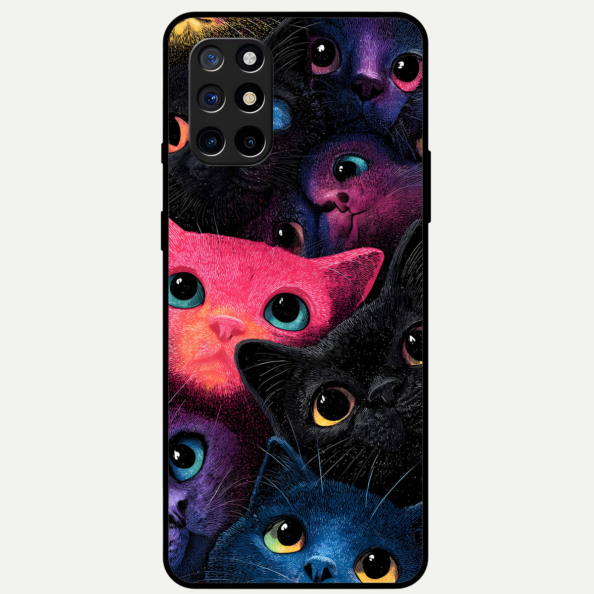  Cosmic Cats Dreams Glass Case For OnePlus 8T back cover – full design glossy printed glass finish