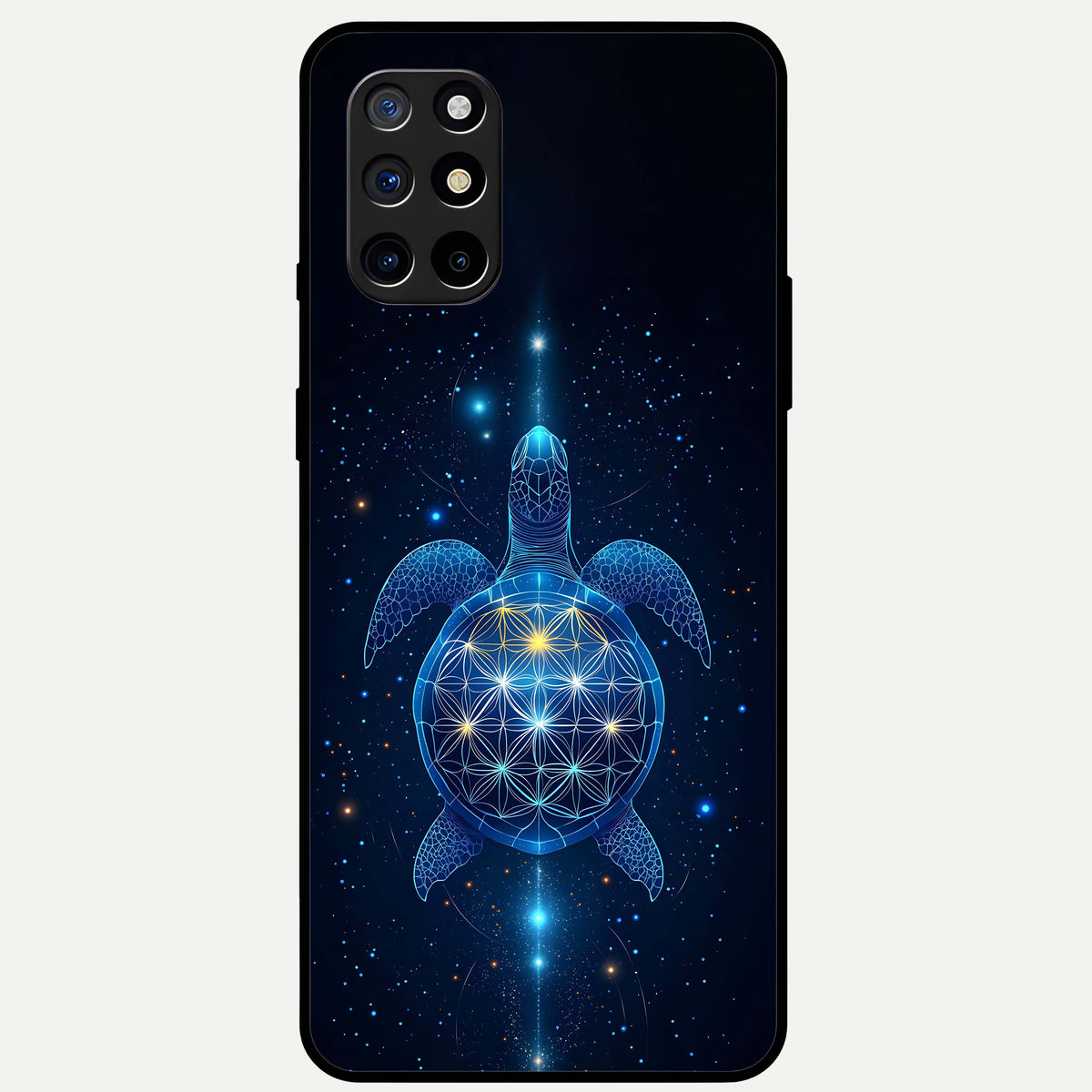  Crimson Blue Turtle Glass Case For OnePlus 8T back cover – full design glossy printed glass finish