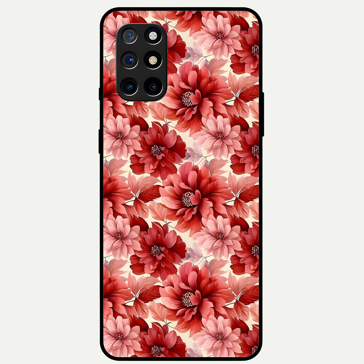  Crimson Love Petals Glass Case For OnePlus 8T back cover – full design glossy printed glass finish