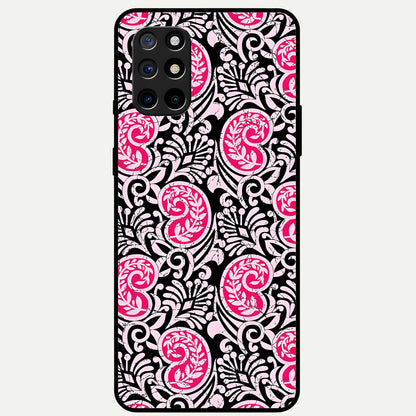  Crimson Paisley Charm Glass Case For OnePlus 8T back cover – full design glossy printed glass finish