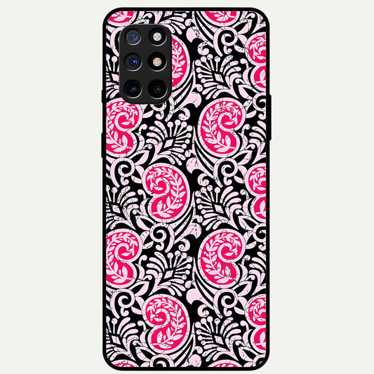  Crimson Paisley Charm Glass Case For OnePlus 8T back cover – full design glossy printed glass finish