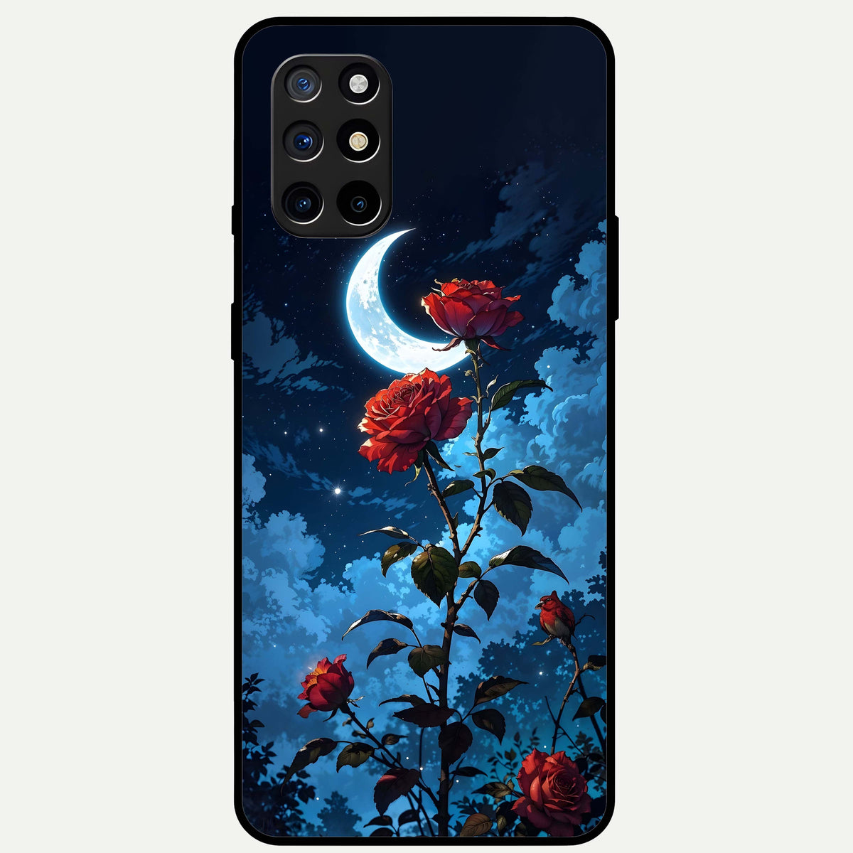  Crimson Rose Moon Glass Case For OnePlus 8T back cover – full design glossy printed glass finish
