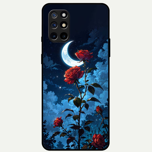  Crimson Rose Moon Glass Case For OnePlus 8T back cover – full design glossy printed glass finish