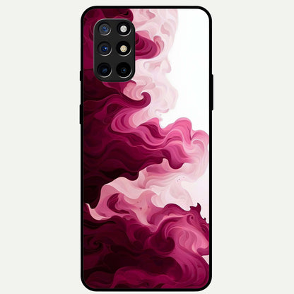  Crimson Wave Flow Glass Case For OnePlus 8T back cover – full design glossy printed glass finish