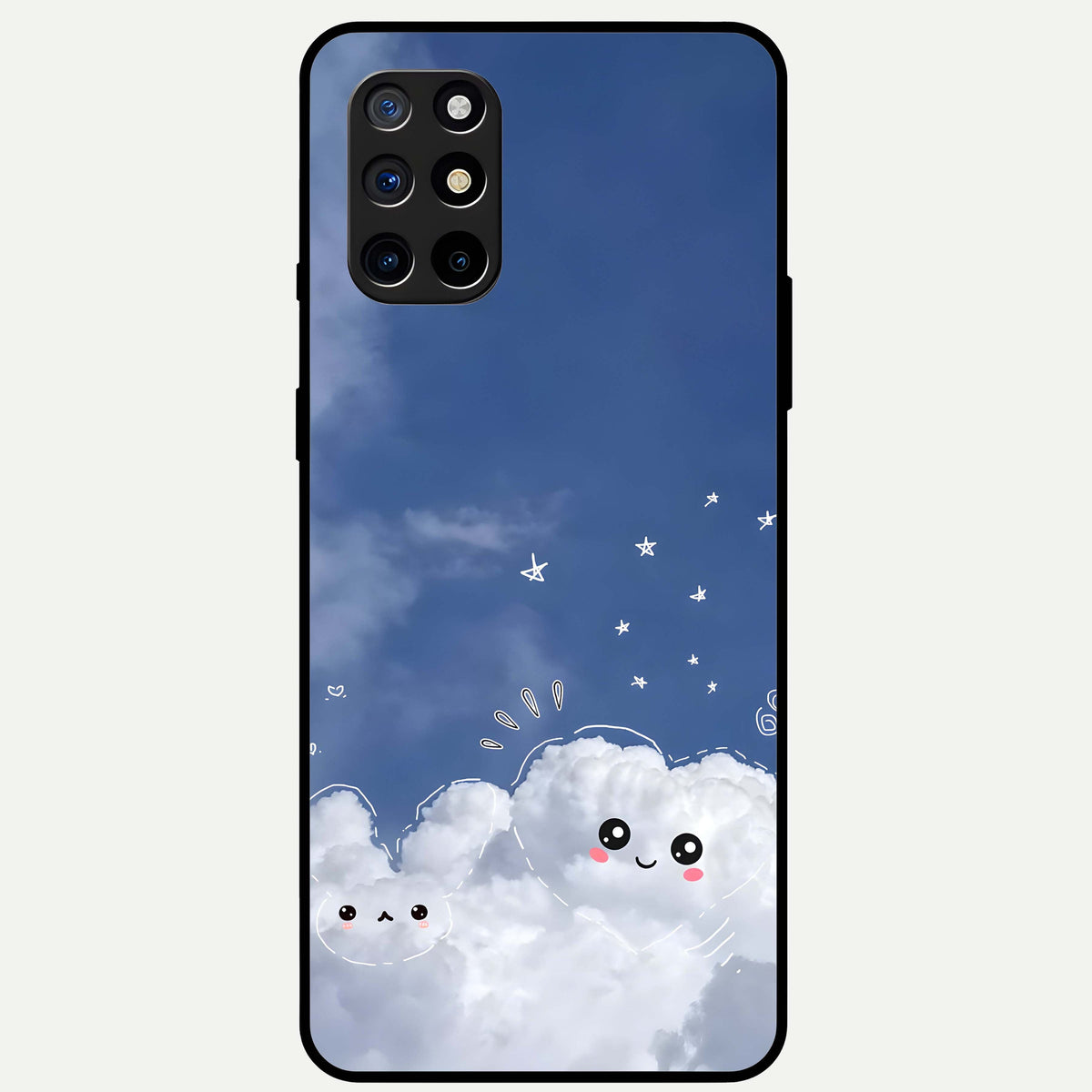  Cute Blossom Cloud Glass Case For OnePlus 8T back cover – full design glossy printed glass finish