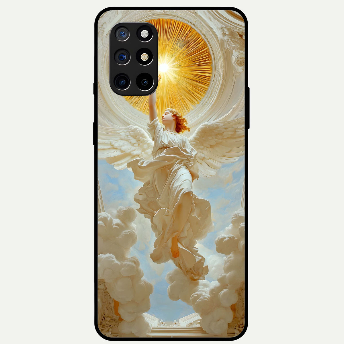  Divine Light Angel Glass Case For OnePlus 8T back cover – full design glossy printed glass finish