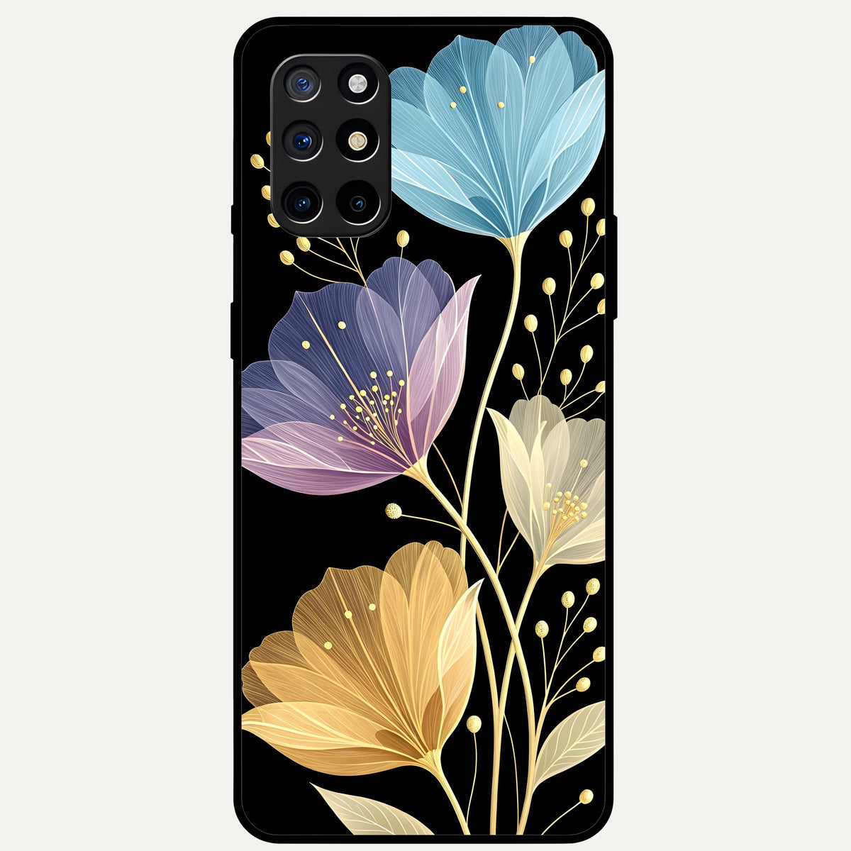  Flower Bloom Glow Glass Case For OnePlus 8T back cover – full design glossy printed glass finish
