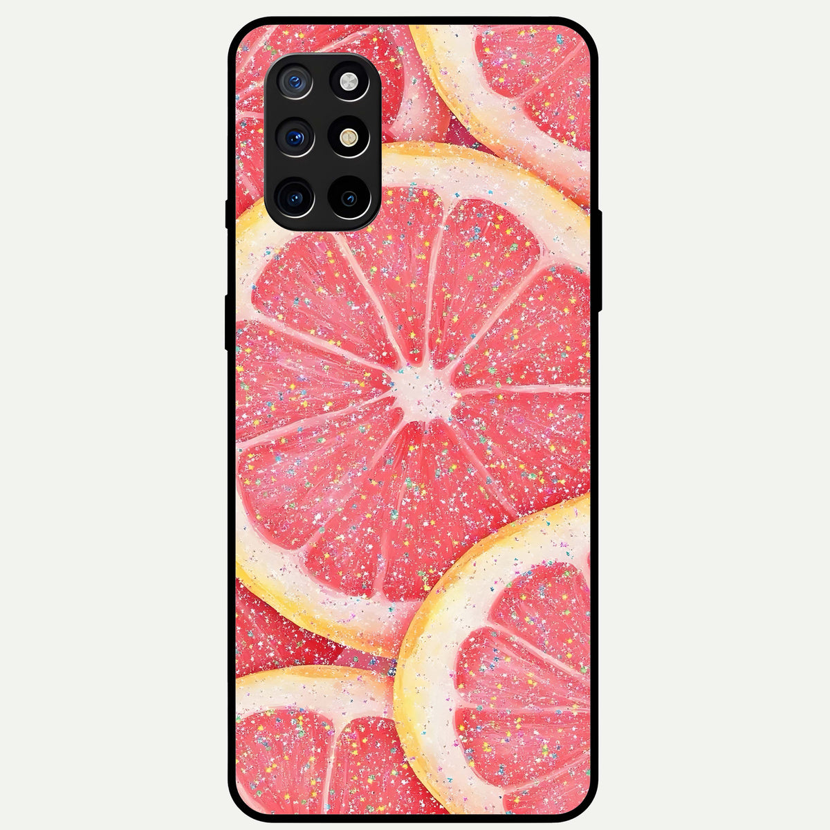  Glitter Grapefruit Glass Case For OnePlus 8T back cover – full design glossy printed glass finish