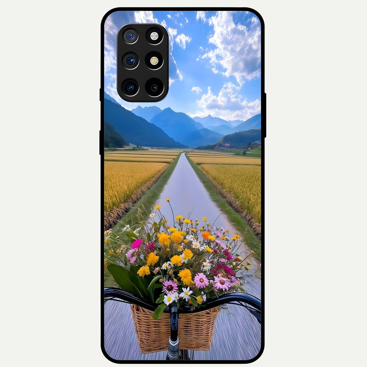 Golden Field Journey Glass Case For OnePlus 8T back cover – full design glossy printed glass finish