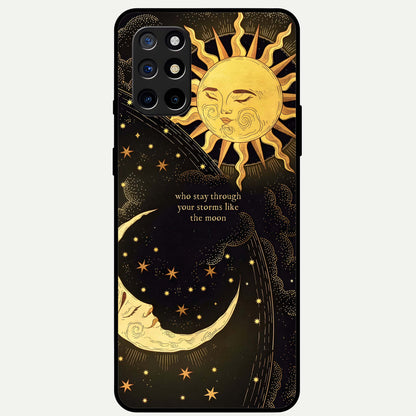  Golden Lunar Love Glass Case For OnePlus 8T back cover – full design glossy printed glass finish