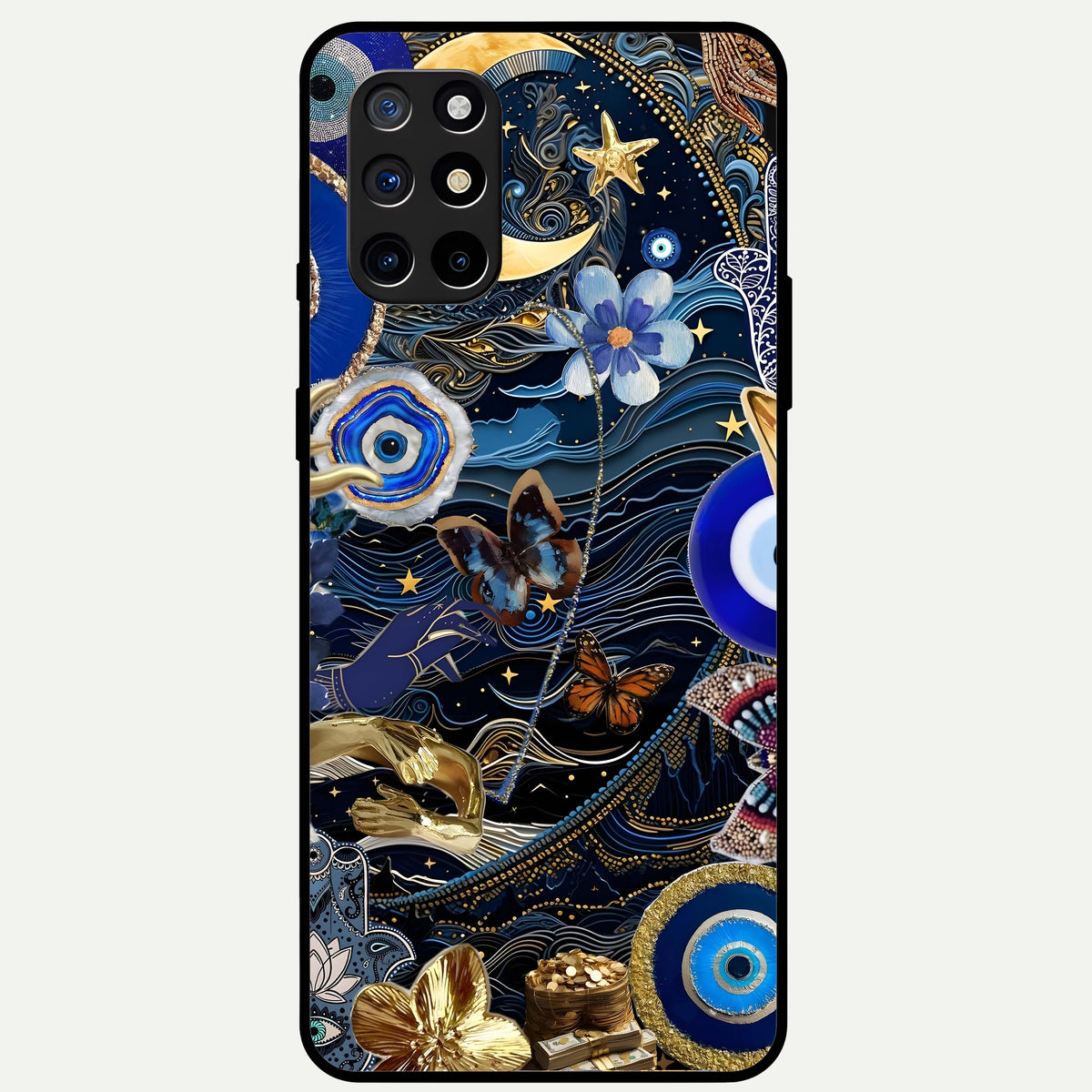  Golden Moon Magic Glass Case For OnePlus 8T back cover – full design glossy printed glass finish