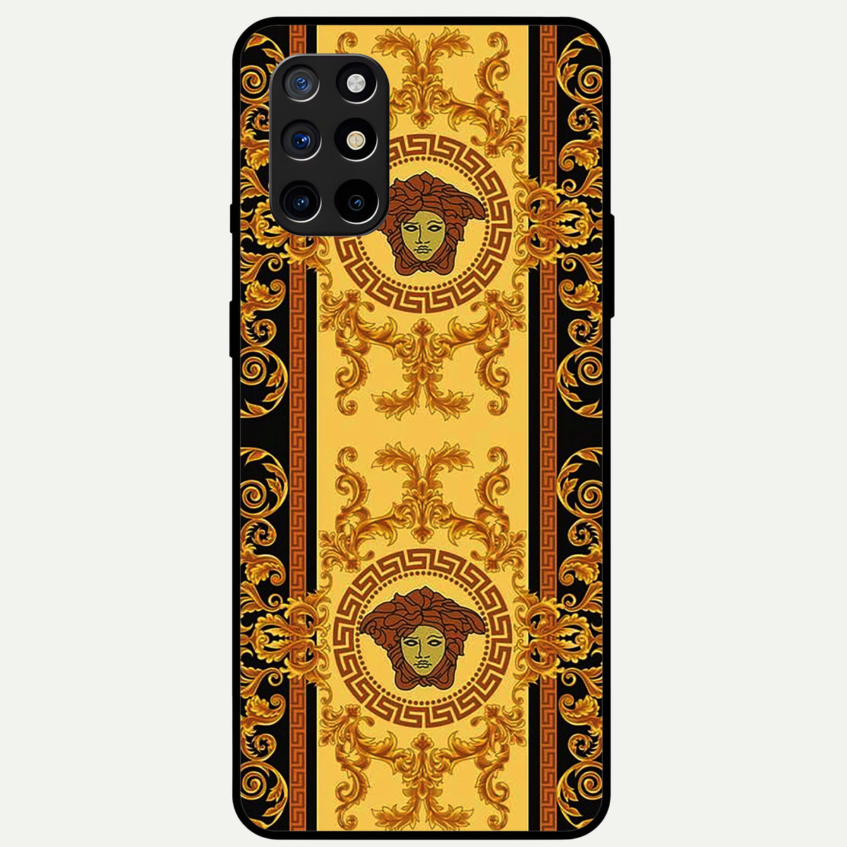  Golden Royal Heritage Glass Case For OnePlus 8T back cover – full design glossy printed glass finish