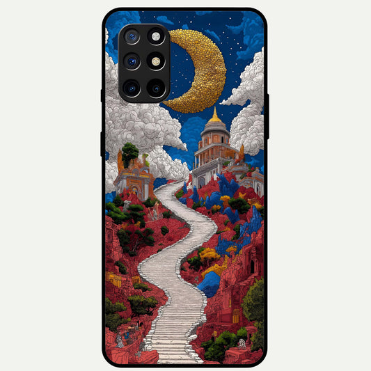 Heavenly Moon Path Glass Case For OnePlus 8T back cover – full design glossy printed glass finish