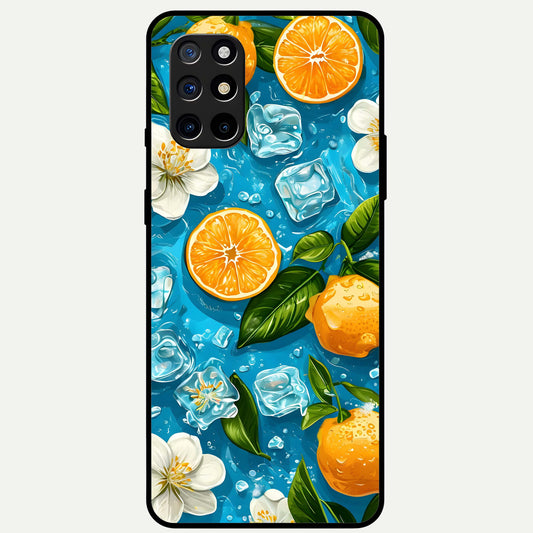  Ice Cube With Orange Glass Case For OnePlus 8T back cover – full design glossy printed glass finish