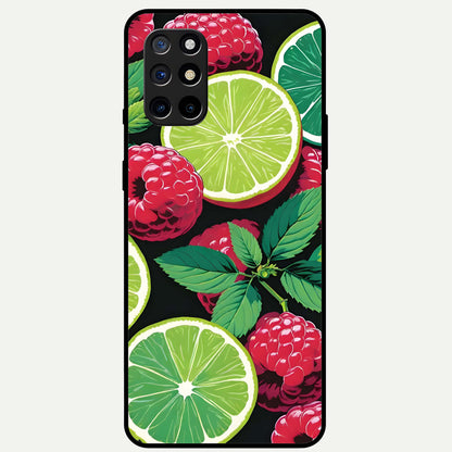  Lime and Raspberry Pattern Glass Case For OnePlus 8T back cover – full design glossy printed glass finish
