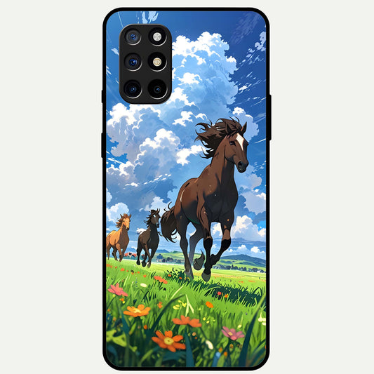  Majestic Horses Galloping Glass Case For OnePlus 8T back cover – full design glossy printed glass finish