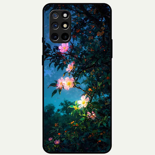 Midnight Bloom Glow Glass Case For OnePlus 8T back cover – full design glossy printed glass finish