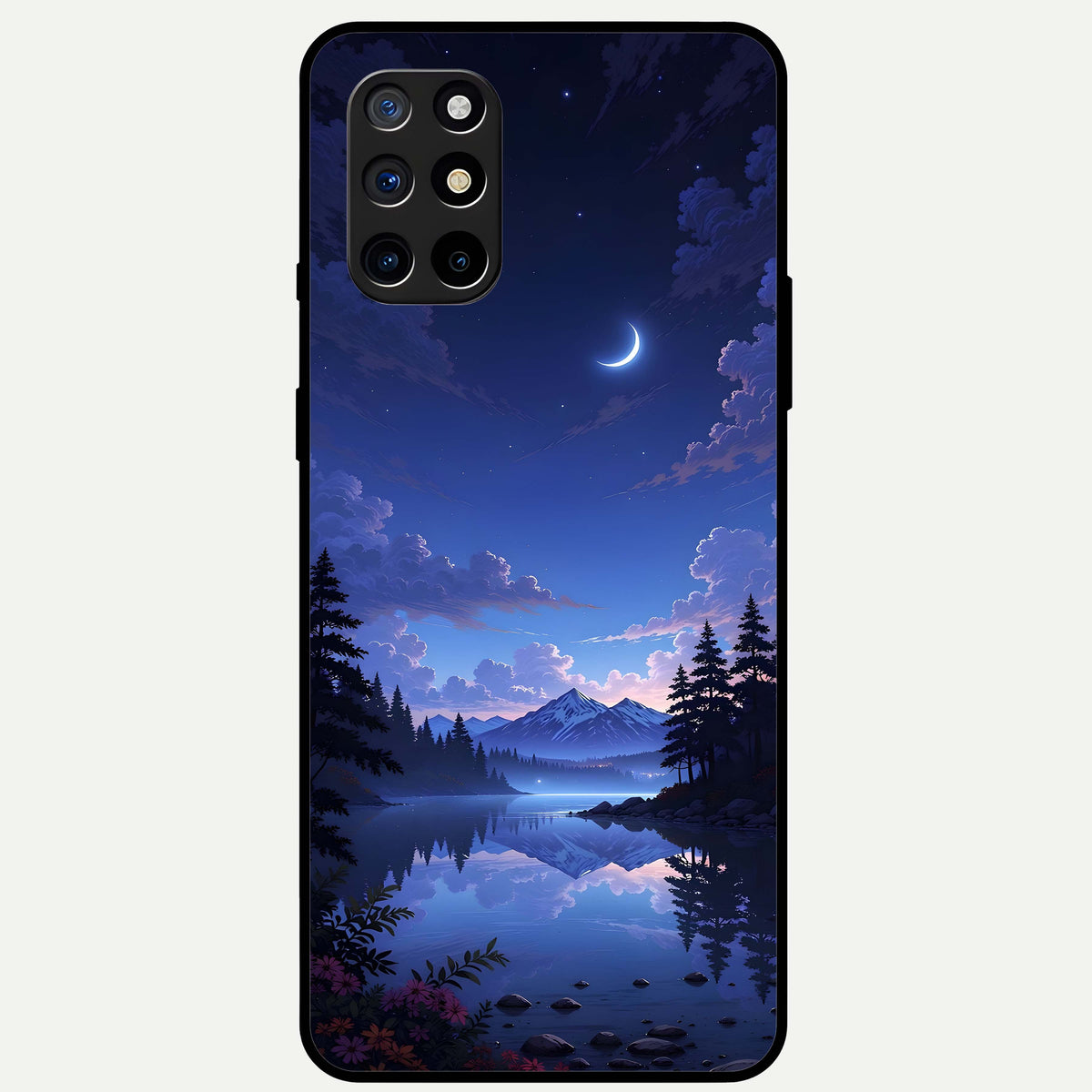  Midnight Lake Peace Glass Case For OnePlus 8T back cover – full design glossy printed glass finish