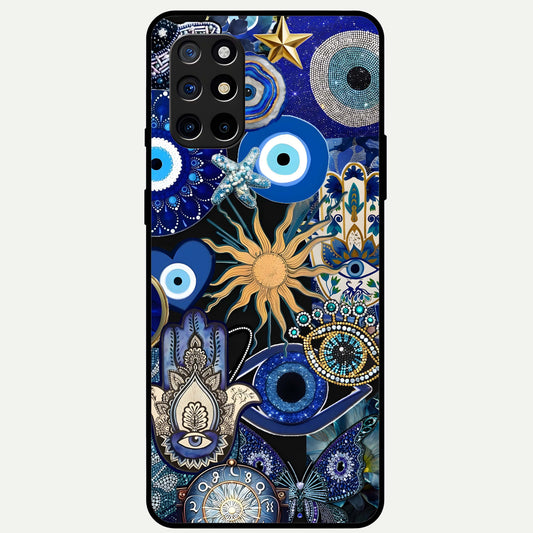  Mystic Blue Evil Eye Glass Case For OnePlus 8T back cover – full design glossy printed glass finish