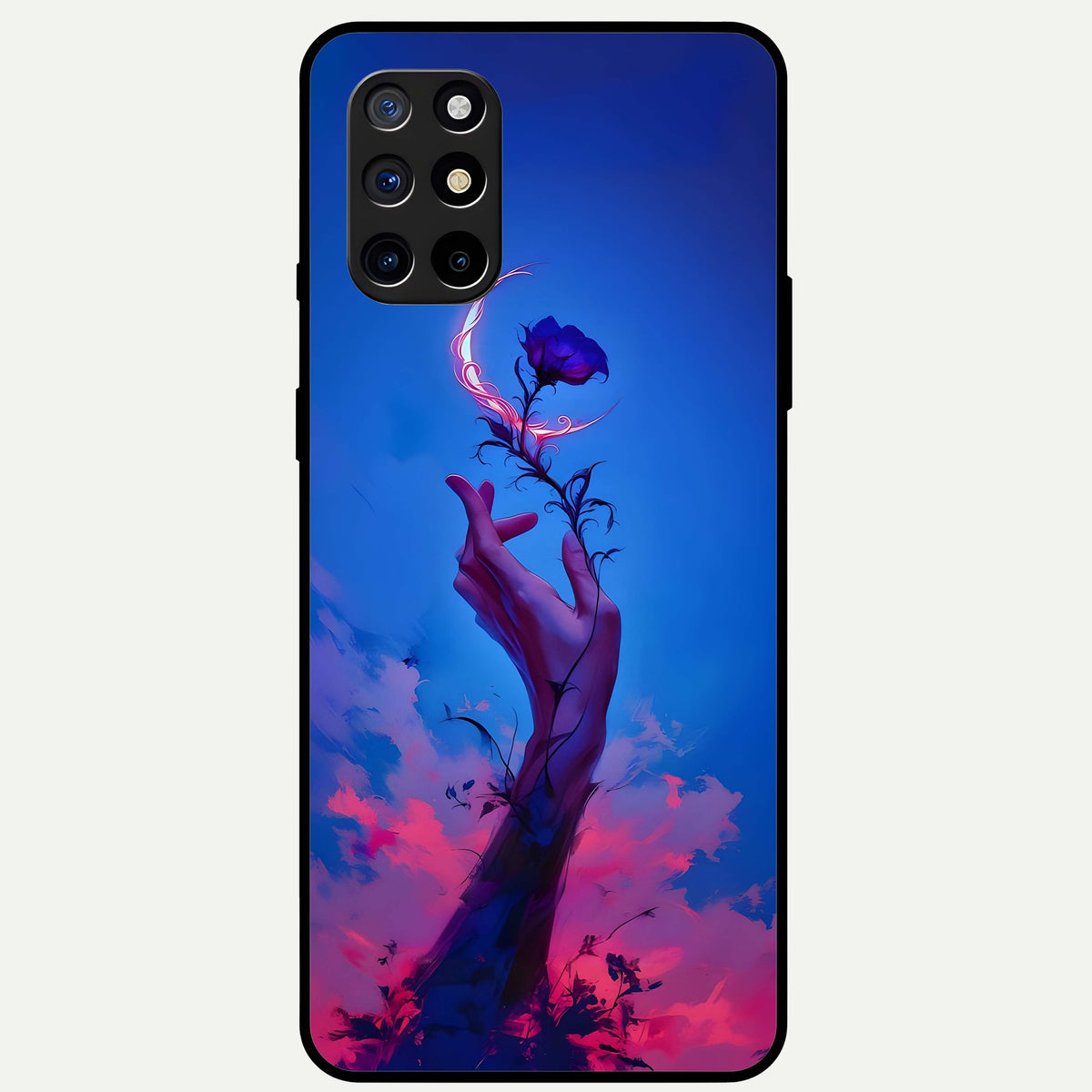  Mystic Hand Glass Case For OnePlus 8T back cover – full design glossy printed glass finish