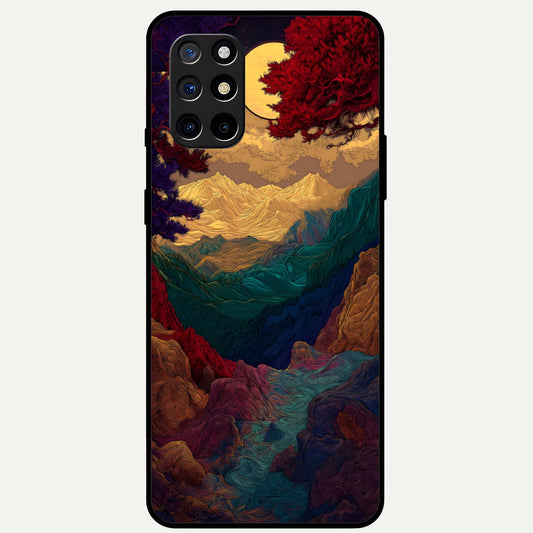  Mystic Valley Light Glass Case For OnePlus 8T back cover – full design glossy printed glass finish