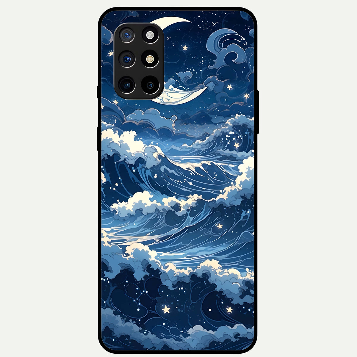  Ocean Moon Waves Glass Case For OnePlus 8T back cover – full design glossy printed glass finish