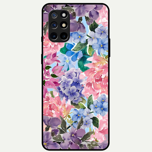  Pastel Floral Mix Glass Case For OnePlus 8T back cover – full design glossy printed glass finish