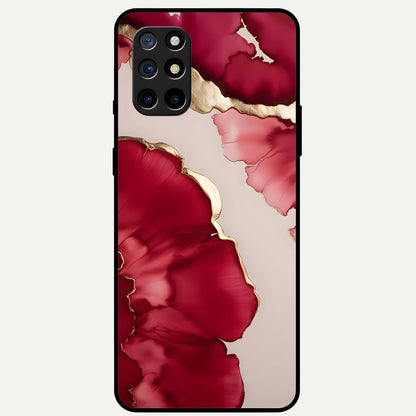  Pink And White Marble Glass Case For OnePlus 8T back cover – full design glossy printed glass finish
