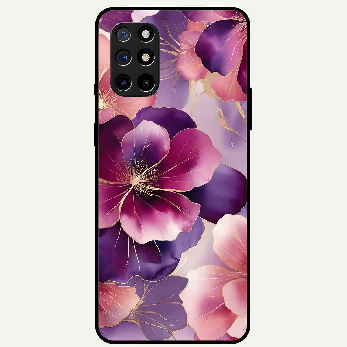  Pink Bouquet Florals Glass Case For OnePlus 8T back cover – full design glossy printed glass finish