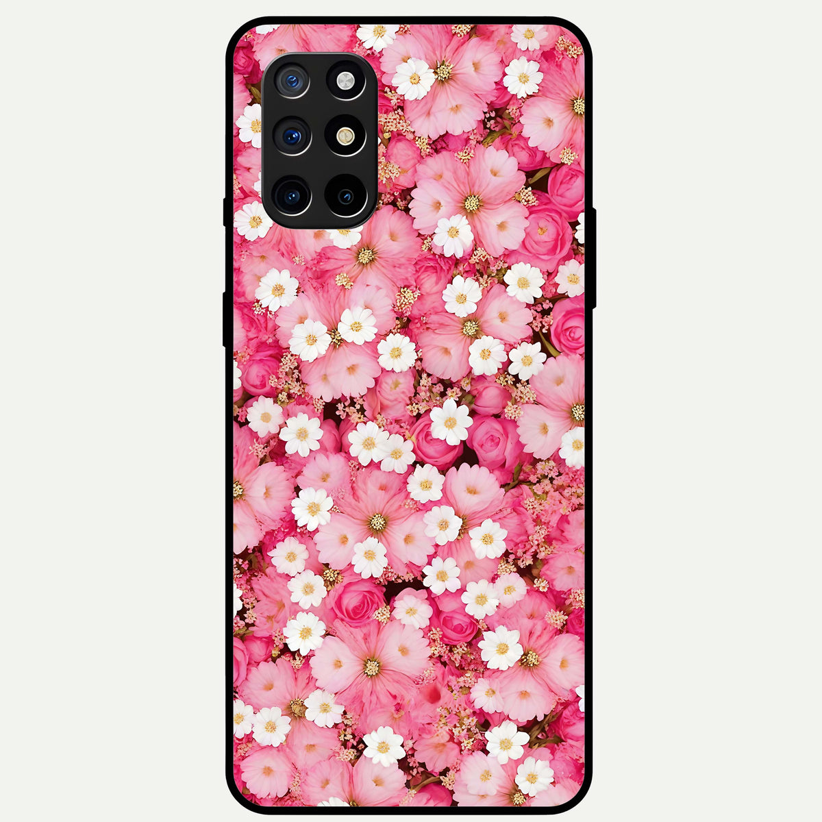  Pink Daisy Bliss Glass Case For OnePlus 8T back cover – full design glossy printed glass finish