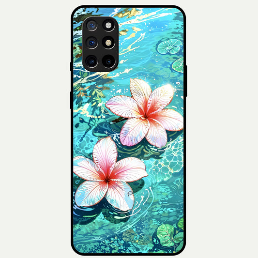  Pink Flowers in Water Glass Case For OnePlus 8T back cover – full design glossy printed glass finish