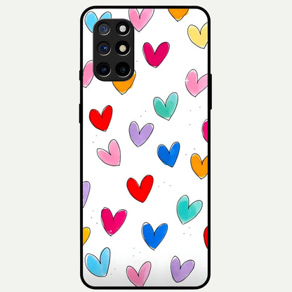  Playful Love Doodles Glass Case For OnePlus 8T back cover – full design glossy printed glass finish