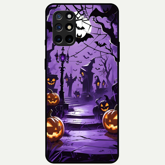  Pumpkin Patch Halloween Glass Case For OnePlus 8T back cover – full design glossy printed glass finish