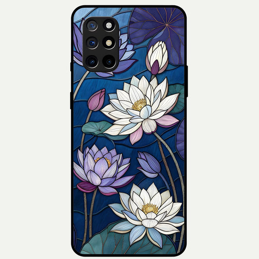  Purple Lotus Stained Glass Case For OnePlus 8T back cover – full design glossy printed glass finish