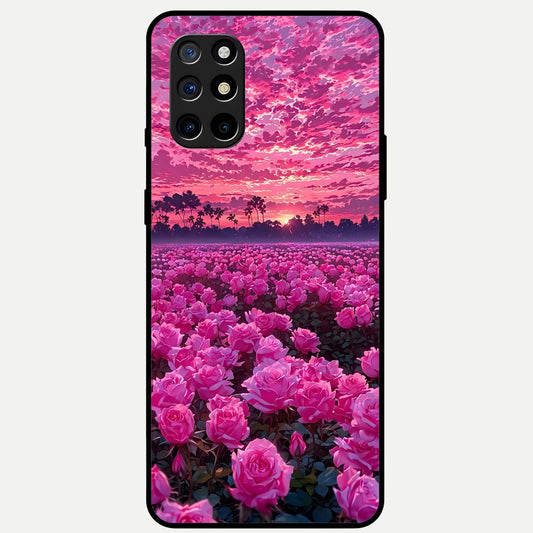  Rose Sunset Valley Glass Case For OnePlus 8T back cover – full design glossy printed glass finish