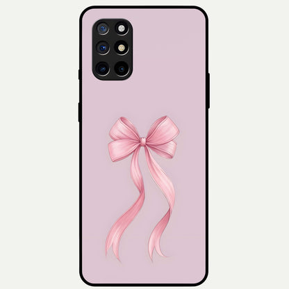  Soft Blush Bow Glass Case For OnePlus 8T back cover – full design glossy printed glass finish