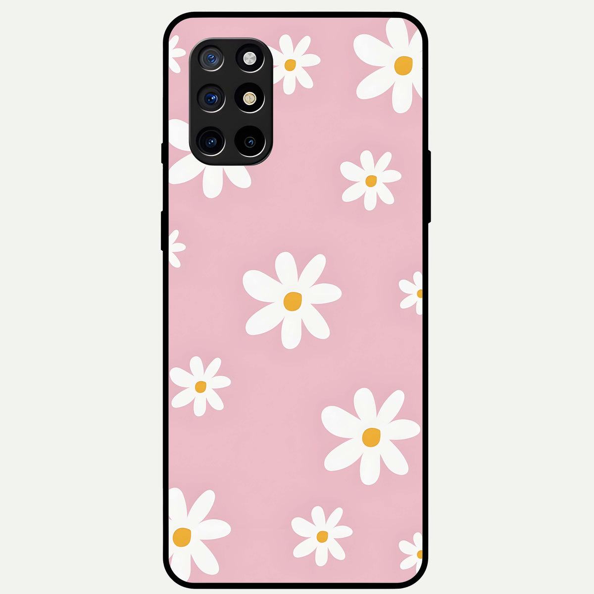  Soft Daisy Bliss Glass Case For OnePlus 8T back cover – full design glossy printed glass finish