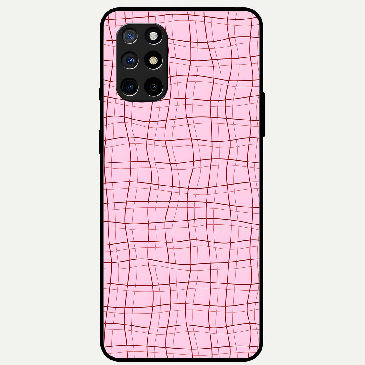  Soft Grid Bliss Glass Case For OnePlus 8T back cover – full design glossy printed glass finish
