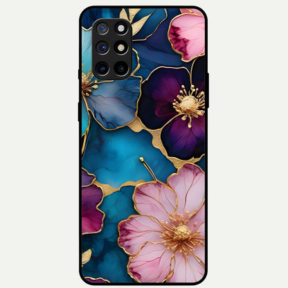  Sparkle Floral Glass Case For OnePlus 8T back cover – full design glossy printed glass finish