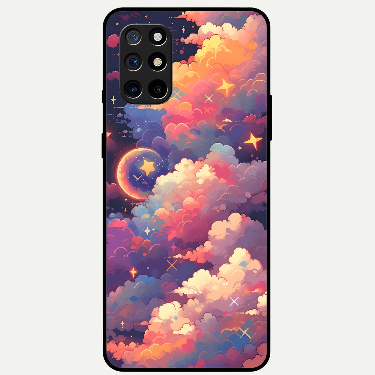  Starlit Dream Clouds Glass Case For OnePlus 8T back cover – full design glossy printed glass finish
