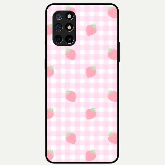  Strawberry Picnic Love Glass Case For OnePlus 8T back cover – full design glossy printed glass finish