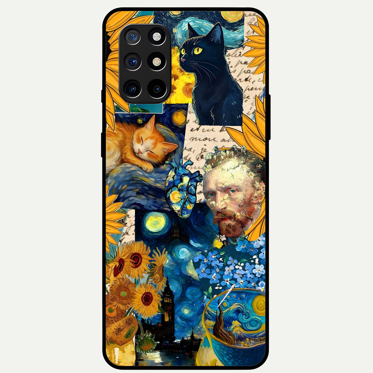  Sunflower Chic Mood Custom Name Glass Case For OnePlus 8T back cover – full design glossy printed glass finish