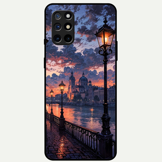  Twilight River Lights Glass Case For OnePlus 8T back cover – full design glossy printed glass finish