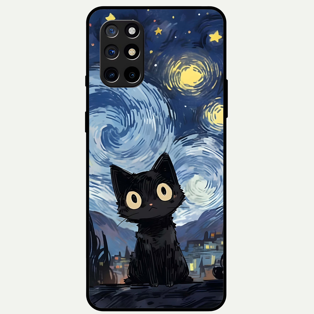  Van Gogh Cat Glass Case For OnePlus 8T back cover – full design glossy printed glass finish