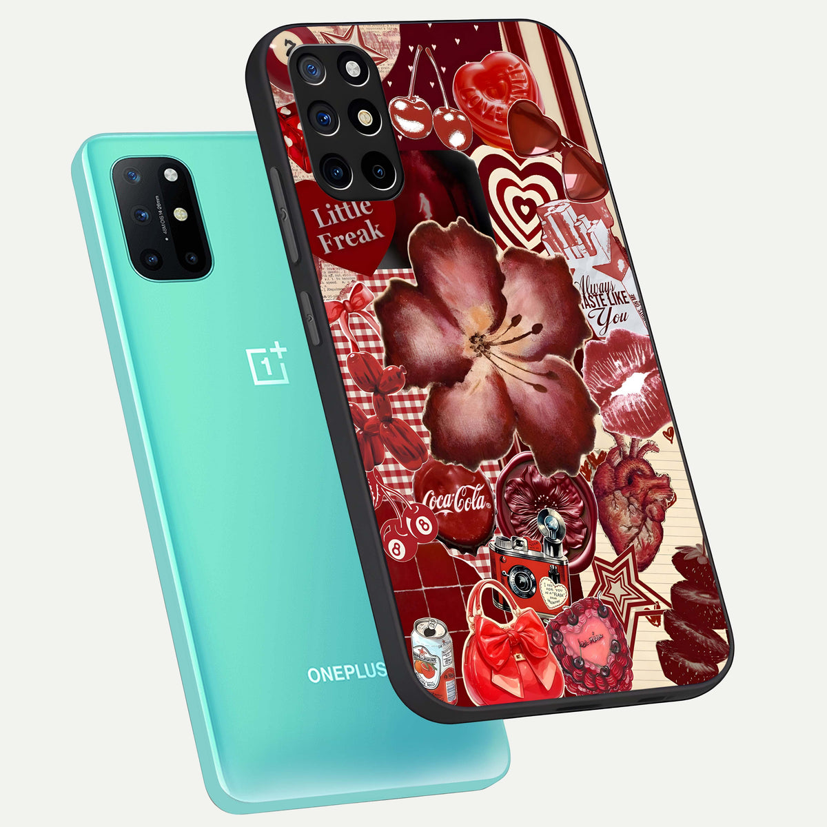  Aesthetic Little Freak phone case For OnePlus 8T showing premium glass back cover with detailed artwork
