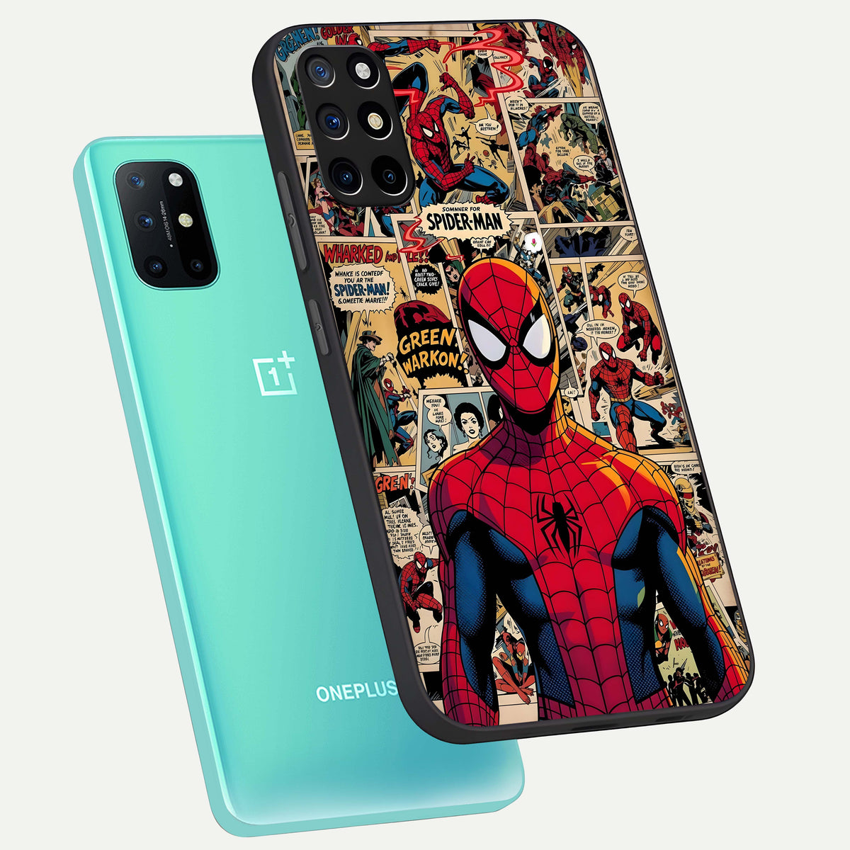  Aesthetic Spider phone case For OnePlus 8T showing premium glass back cover with detailed artwork