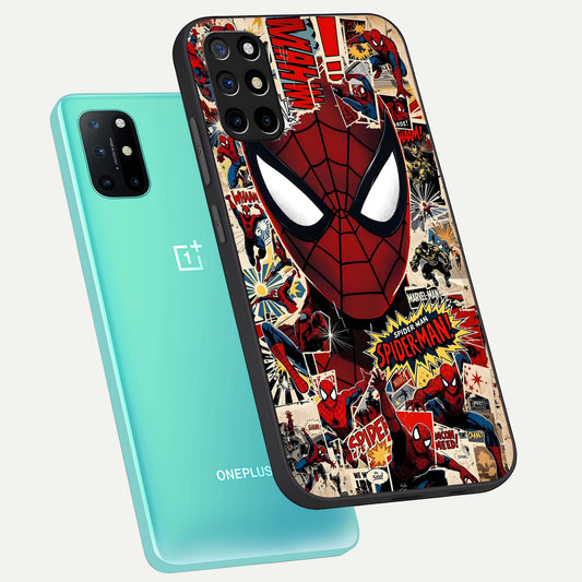  Aesthetic Wonder Spider phone case For OnePlus 8T showing premium glass back cover with detailed artwork