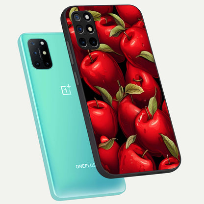  Apple Pattern phone case For OnePlus 8T showing premium glass back cover with detailed artwork